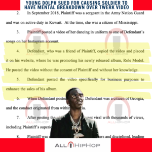 Young Dolph Sued For Causing Soldier To Have Mental Breakdown Over Twerk Video