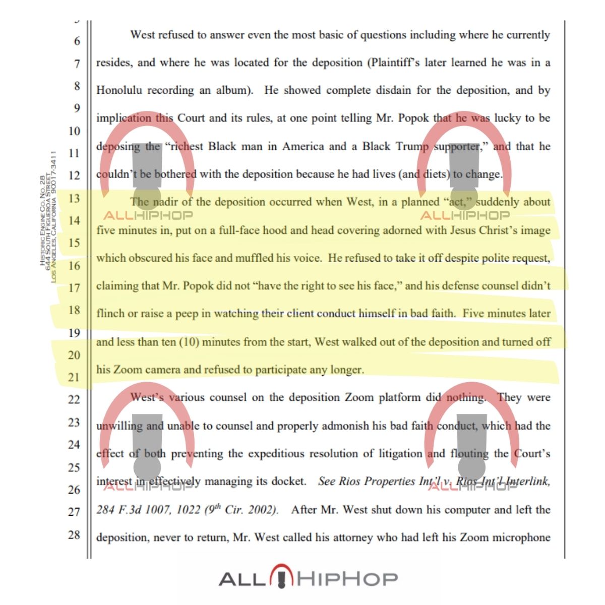 Kanye Puts On Jesus Mask During Court Deposition