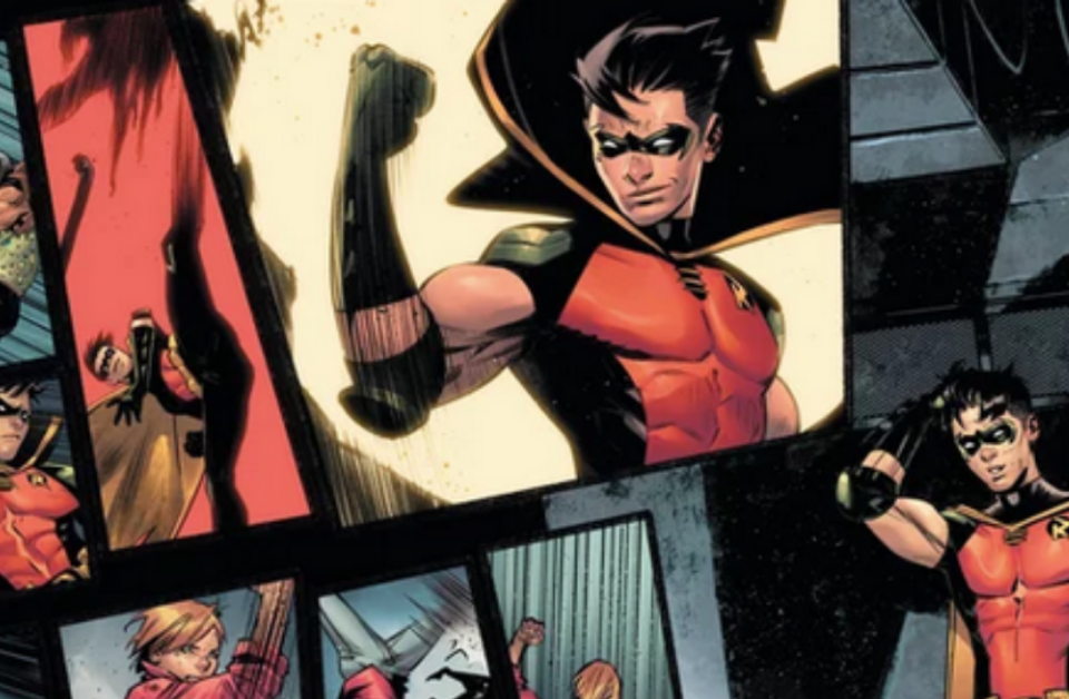 In Batman: Urban Legends #6, Robin (Tim Drake) comes to a realization. Writer: Meghan Fitzmartin. Art: Belén Ortega. Color: Alejandro Sánchez. DC Comics