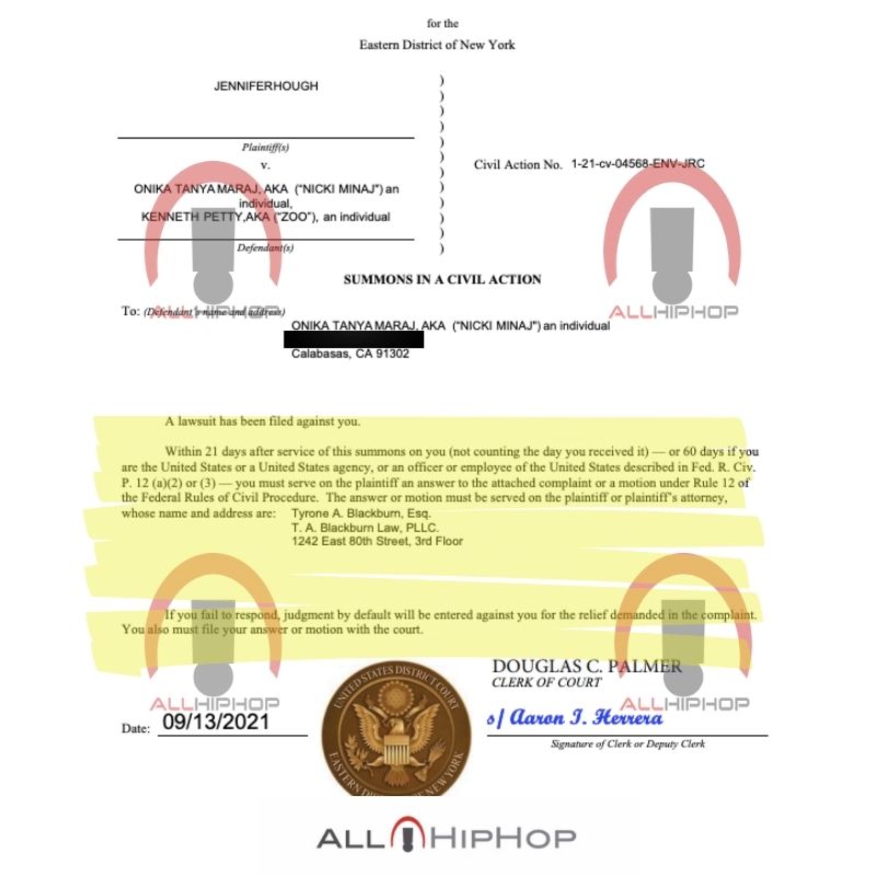 Nicki Minaj, Kenneth Petty Served With Lawsuit