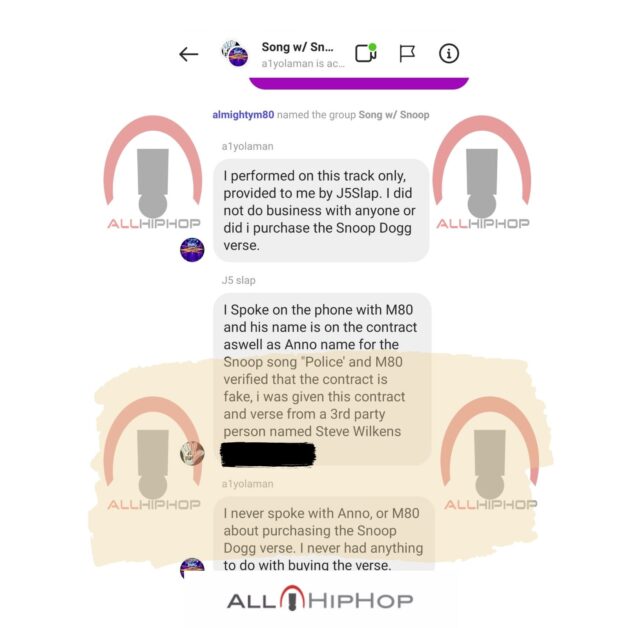 A1YolaMan text to M80 Over Fake Snoop Dogg Song "Police"