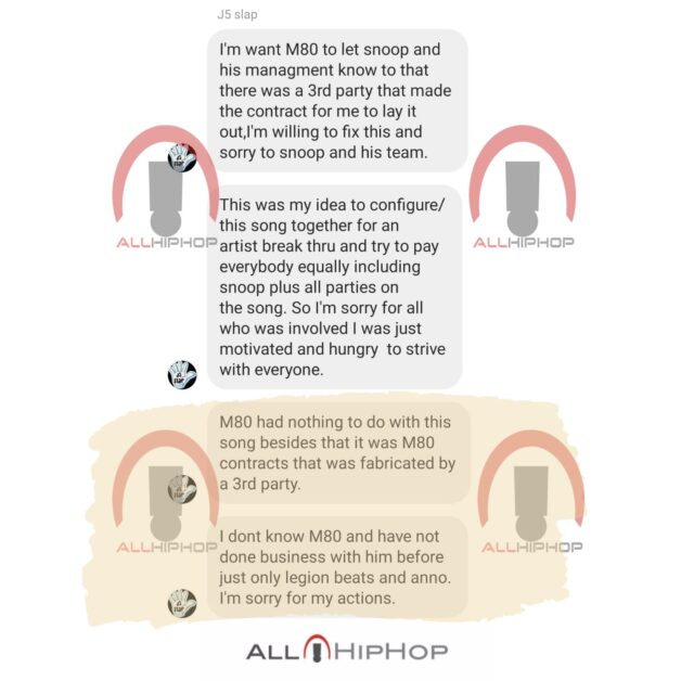 j5 Slap text message to M80 Over Fake Snoop Dogg Song "Police"