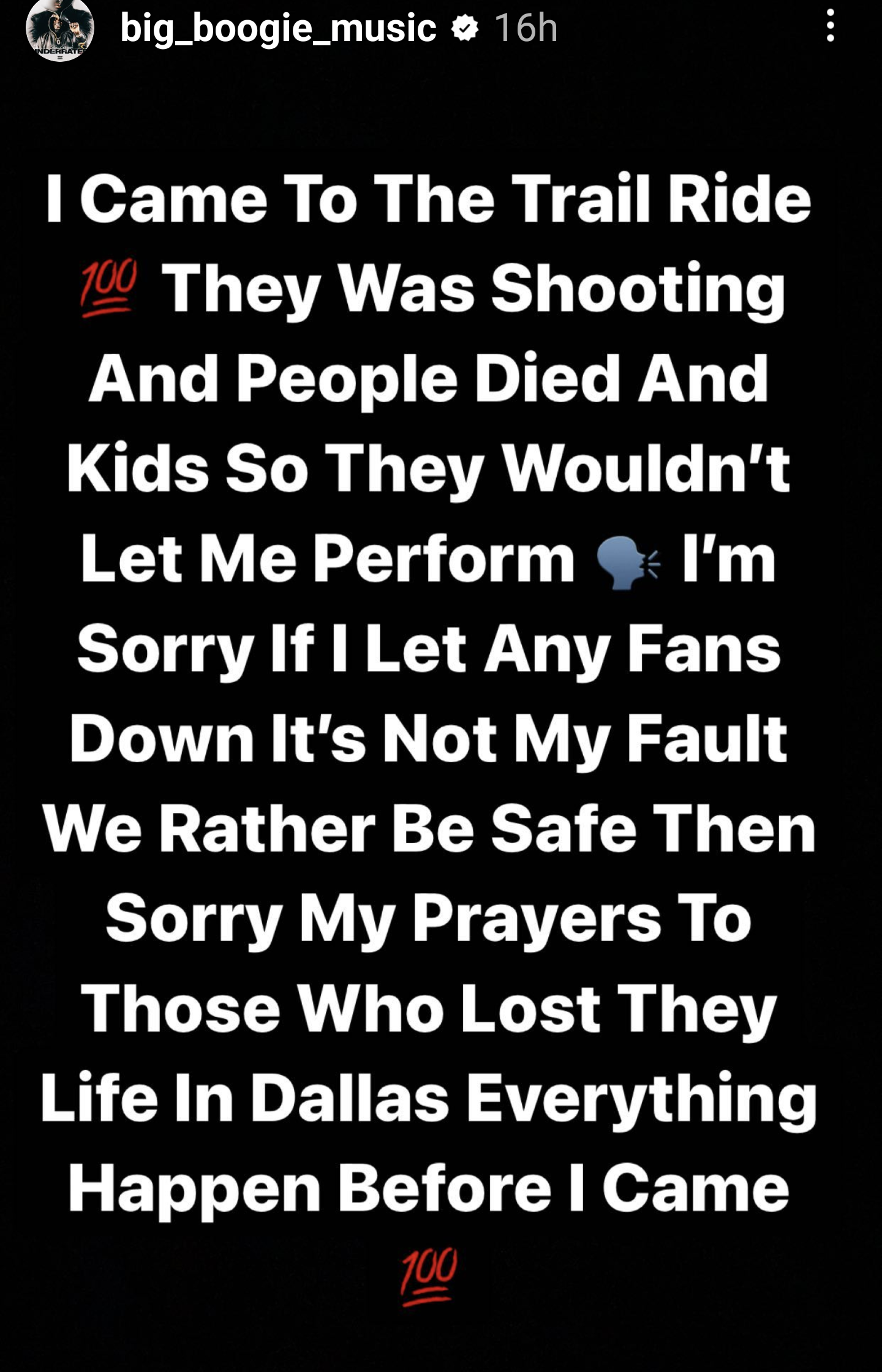 Big Boogie Issues Statement Over Mass Shooting In Dallas