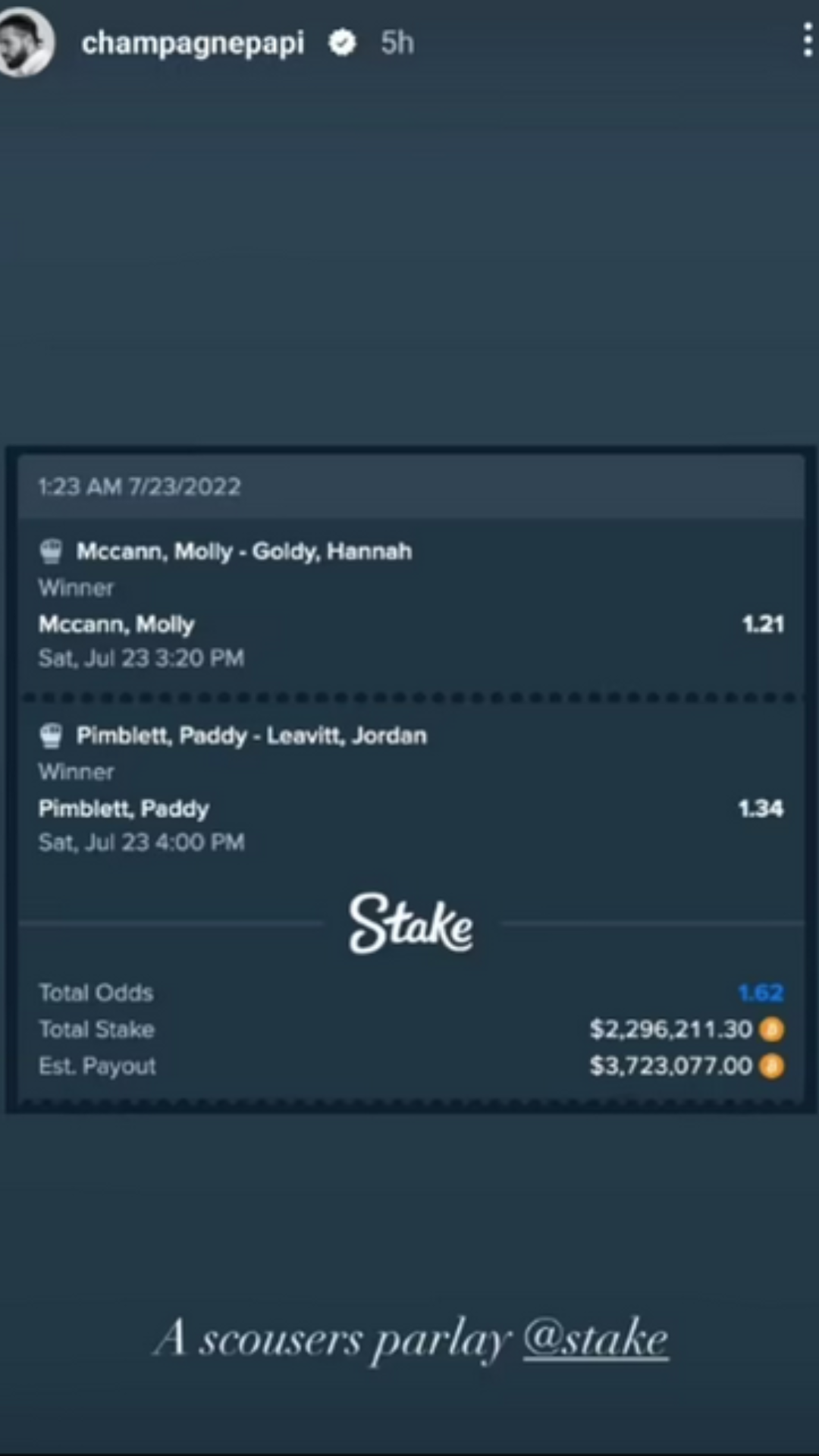 Drake Bets Big On UFC London