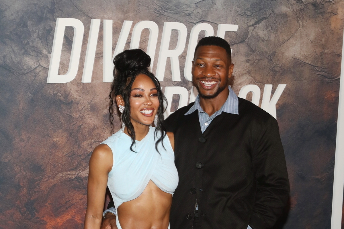 Meagan Good and Jonathan Majors