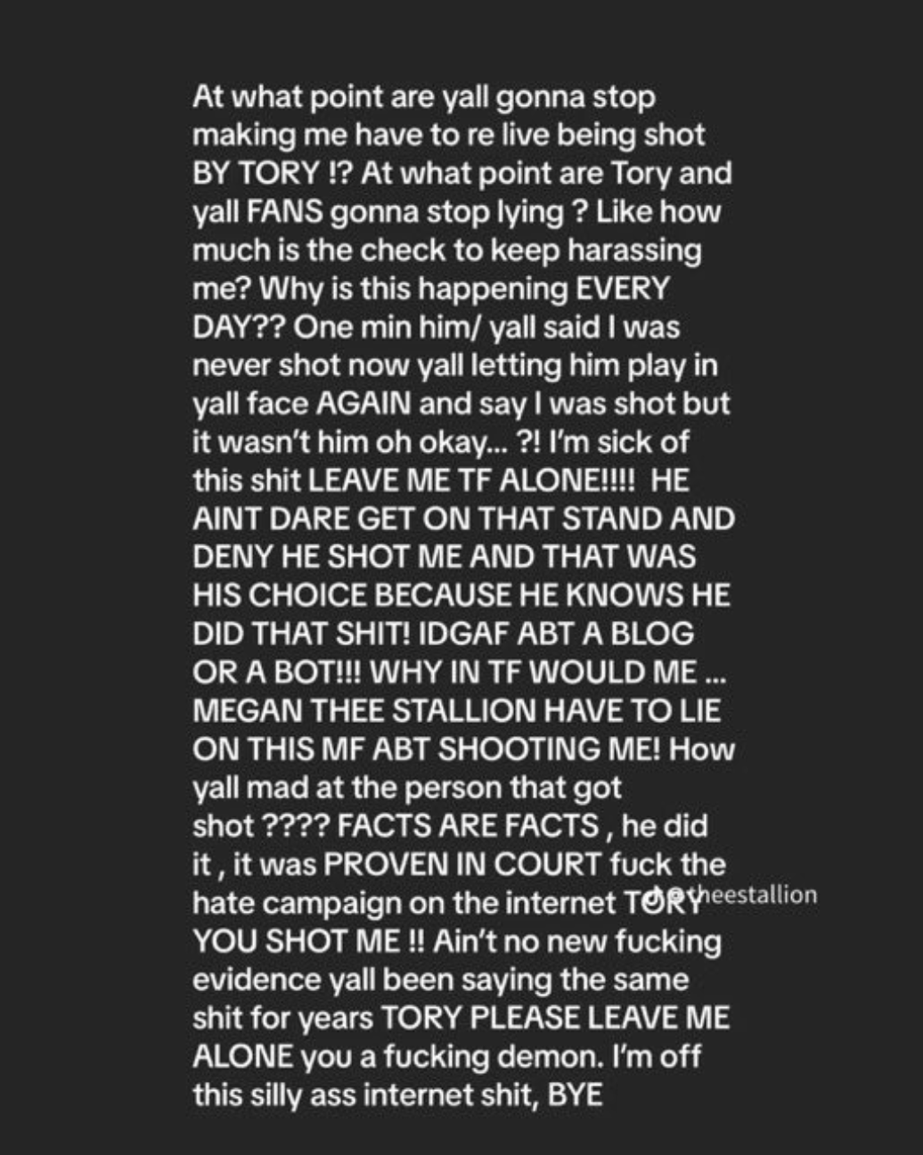 Megan Thee Stallion Snaps Over Tory Lanez Support