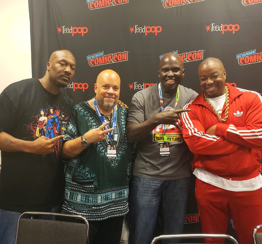 Bitter Root (Middle: David F. Walker and Sanford Greene) crew and the AllHipHop squad (Chris Brown and Chuck "Jigsaw" Creekmur)