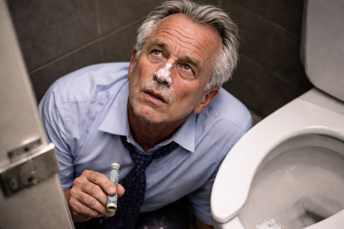 RFK Jr Snorting Cocaine Off Toilet